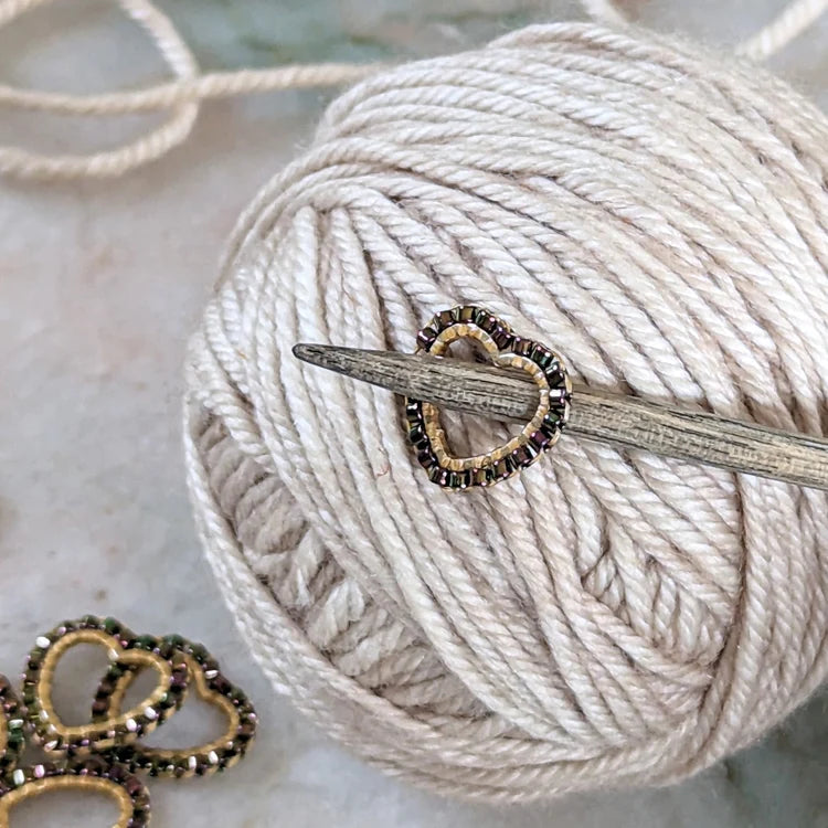 Bead Heart Stitch Markers