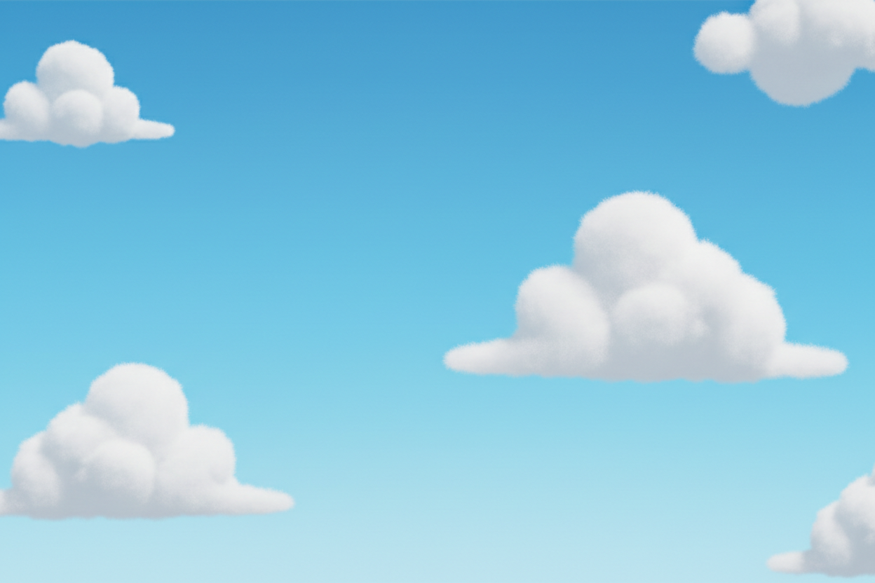 Toy Story White Clouds Banner